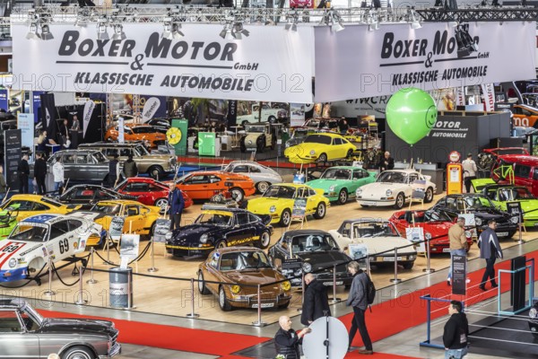 Retro Classics car show opens in Stuttgart. With over 90, 000 visitors and more than 900 exhibitors, the trade fair for driving culture is the central meeting point for the classic car scene in southern Germany. Stuttgart, Baden-Württemberg, Germany, Europe