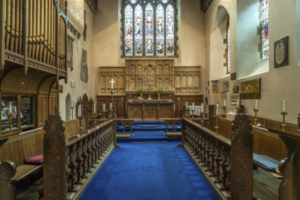 Interior of the church of St Mary the Virgin in Pembroke, Wales, Great Britain