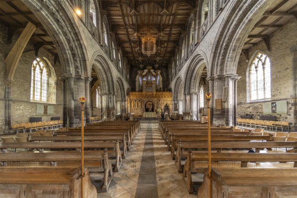 Interior of St Davids Cathedral, Wales, Great Britain