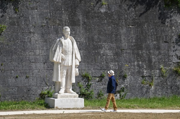 Statue of Jean-Auguste Margueritte (1823-1870), French general, in front of the citadel of Verdun, Grand Est region, France, Europe