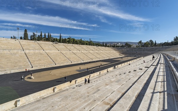 Panathenaic Stadium, Panathinaiko or Kallimarmaro, the first Olympic Stadium of Modern Time, Athens, Greece, Europe