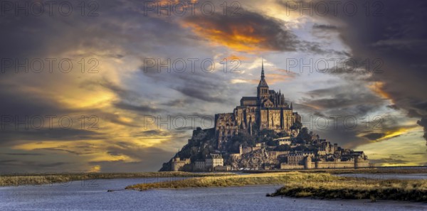 Mont St Michel rainbow thunderstorm France