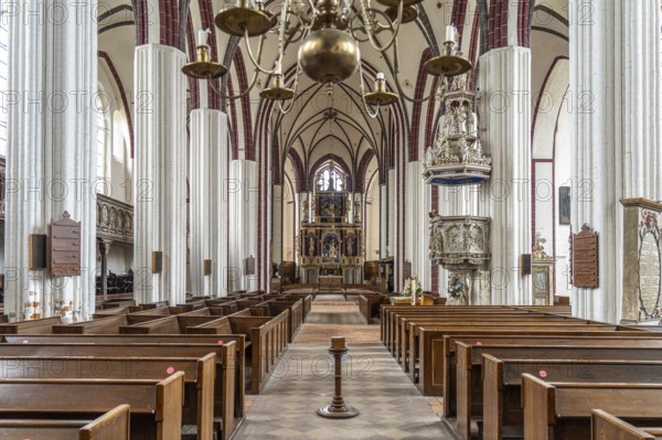 Interior of St Stephen's Church in Tangermünde, Saxony-Anhalt, Germany, Europe