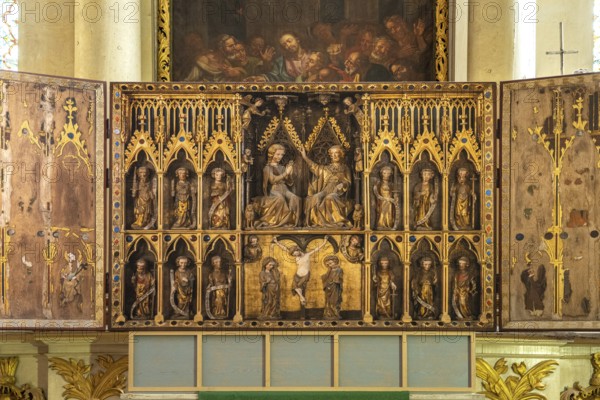 Baroque altar of the Havelberg Cathedral of St Mary, Havelberg, Saxony-Anhalt, Germany, Europe