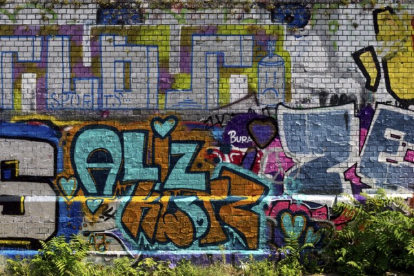 Graffiti on a wall, Braunschweig, Lower Saxony, Germany, Europe