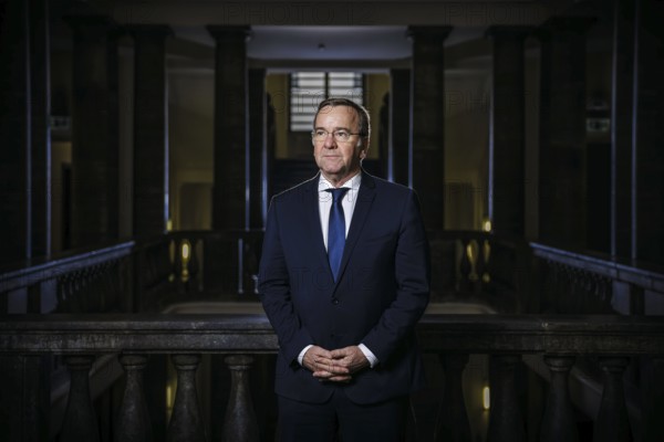 Boris Pistorius (SPD), Federal Minister of Defence, poses for a photo at the Ministry of Defence. Berlin, 13.02.2024