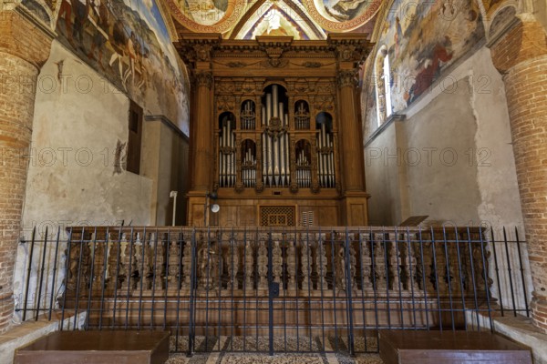 Church, organ of the parish church of Santa Maria del Sasso, interior view, Morcote, Lake Lugano, Lago di Lugano, Canton Ticino, Switzerland, Europe