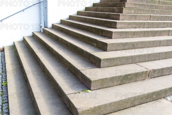 Pattern of the staircase to the town hall on the market square in Hainichen, Saxony, Germany, Europe