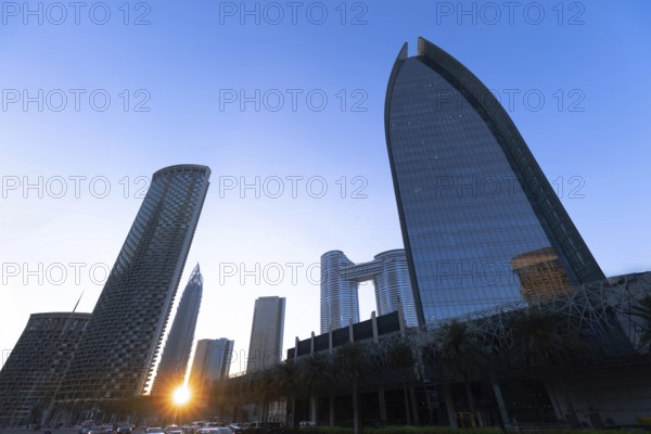 UAE, Dubai downtown financial skyline and business shopping center near Dubai Mall