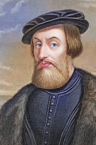 Hernán Cortes de Monroy y Pizarro Altamirano, since 1529 1st Marques del Valle de Oaxaca, Cortez (born 1485 in Medellín, died 2 December 1547 in Castilleja de la Cuesta) was a Spanish conquistador, Historical, digitally restored reproduction from a 19th century original, Record date not stated