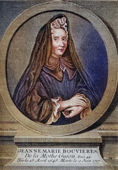 Jeanne-Marie Bouvier de La Motte Guyon (born 13 April 1648 in Montargis, died 9 June 1717 in Blois) was an important Roman Catholic mystic, Historical, digitally restored reproduction from a 19th century original, Record date not stated