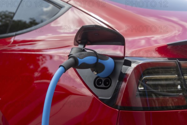 Electric car at the charging station