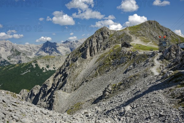 View of the Hafelekar of the Innsbruck North Chain of the Alps, Alpine landscape, Innsbruck, Tyrol, Austria, Europe
