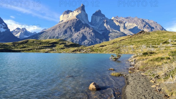 Los Cuernos, the horns, in Torres del Paine National Park, Andes, Chile, South America