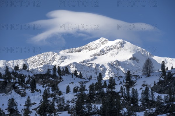 Summit of Monte Cevedale, snow-covered mountain landscape, Ortler Alps, Vinschgau Valley, Italy, Europe