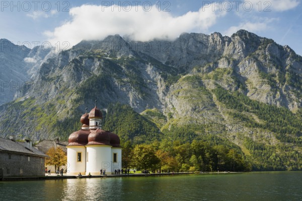 Church of St Bartholomä, Königssee, Schönau, Berchtesgaden National Park, Berchtesgadener Land, Upper Bavaria, Bavaria, Germany, Europe