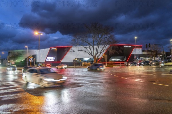 AMG Brand Center in Essen, the world's largest AMG Performance Centre, with 1700 square metres of exhibition space, Mercedes Lueg dealership, North Rhine-Westphalia, Germany, Europe