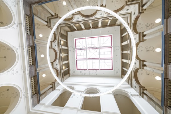 Modern interior design with a circular design, a high ceiling and lots of natural light, University of Stuttgart, Germany, Europe