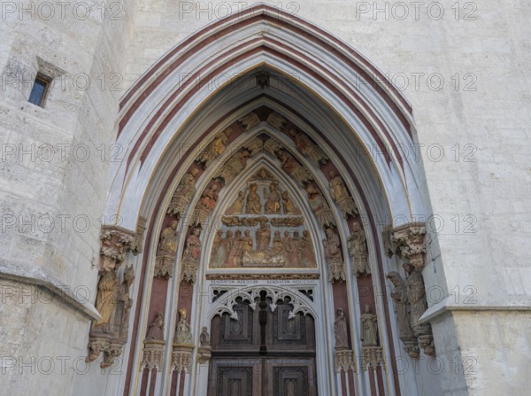 Detail of the Eichstätt Cathedral portal, late Gothic around 1718, Eichstätt, Upper Bavaria, Germany, Europe