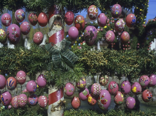 Easter custom, Easter fountain in Franconian Switzerland, detail