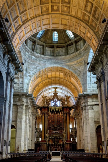 Church and Monastery of Sao Vicente de Fora, Ceiling and cupola, Lisbon, Portugal, Europe