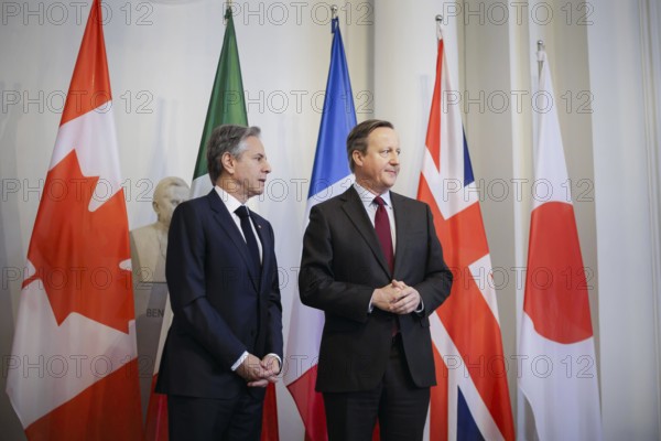 60th Munich Security Conference. (L-R) : Antony Blinken, Secretary of State of the United States of America, and David Cameron, Foreign Secretary of the United Kingdom Munich, 17 February 2024. Photographed on behalf of the Federal Foreign Office