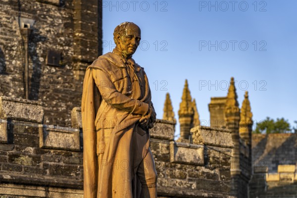 Statue of Francis, Duke of Bedford in front of the Town Hall in Tavistock, Devon, England, Great Britain