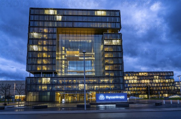 The Ruhr Tech Campus Essen, formerly the Thyssenkrupp Campus, headquarters of Thyssenkrupp, building K1, since 2024 other companies such as E.ON and Siemens have been located on the site, Essen North Rhine-Westphalia, Germany, Europe