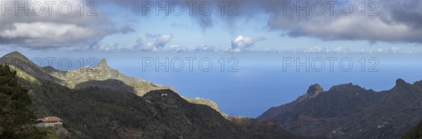 Atlantic coast, Tagana Valley, Barranco de la Iglesia, Anaga Mountains, Las Montanas de Anaga, Tenerife, Canary Islands, Spain, Europe