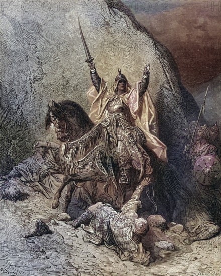 Saladin Salah ed Din Yusuf Sultan during the Second Crusade, Historical, digitally restored reproduction from a 19th century original, Record date not stated
