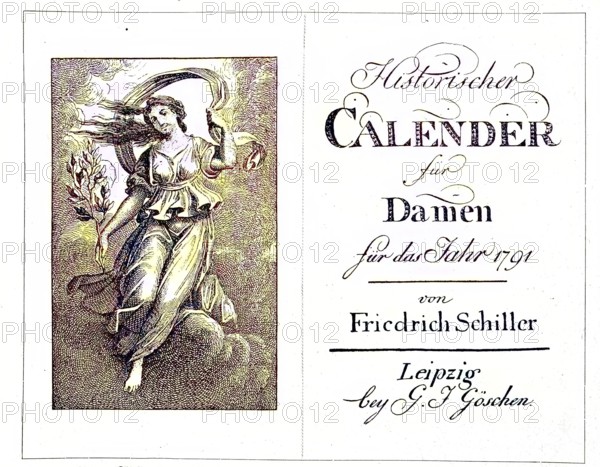 Cover picture, historical calendar for ladies by Friedrich Schiller for the year 1791, digital reproduction of an original from the 19th century