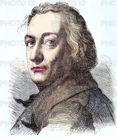 Claude Louis Berthollet, 9 December 1748 - 6 November 1822, a Savoyard-French chemist who became vice president of the French Senate in 1804 / Claude Louis, comte Berthollet, 9. Dezember 1748 - 6 November 1822, französischer Chemiker und Arzt, Historisch, historical, digital improved reproduction of an original from the 19th century / digital reproduction of an original from the 19th century