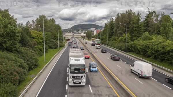 Traffic on motorway E6, Oslo, Norway, Europe