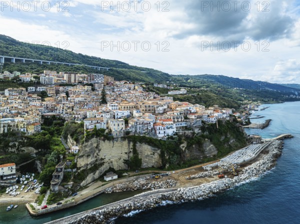 Pizzo from a drone, Calabria, Italy, Europe