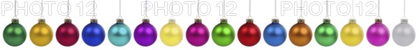 Christmas baubles Christmas decoration baubles ball banner in a row clipping in Stuttgart, Germany, Europe