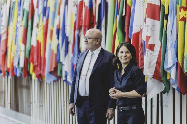 (R-L) Annalena Bärbock (Alliance 90/The Greens), Federal Foreign Minister, and Tomas Heidar, President of the International Tribunal for the Law of the Sea, during a visit to the International Tribunal for the Law of the Sea during the Foreign Minister's trip to Germany in Hamburg, 26 July 2024. /