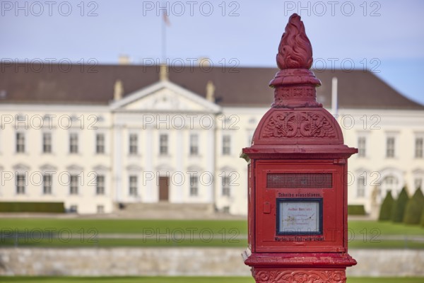Historic fire alarm at Bellevue Palace, Spreeweg, Berlin, capital city, independent city, federal state of Berlin, Germany, Europe