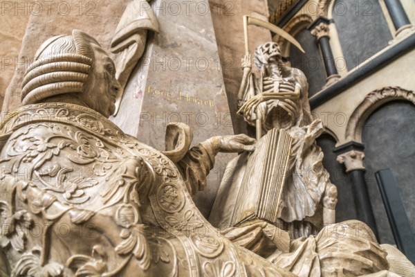 Tomb of Johann Philipp von Walderdorf in the interior of St Peter's Cathedral, UNESCO World Heritage Site in Trier, Rhineland-Palatinate, Germany, Europe