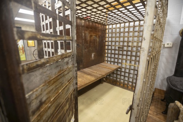 Woodward, Oklahoma - The Plains Indians and Pioneers Museum. A two-person jail cell from the old Shattuck. Oklahoma jail is on display.