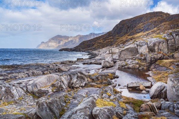 Fjords near Mefjordvaer on the island of Senja in Norway