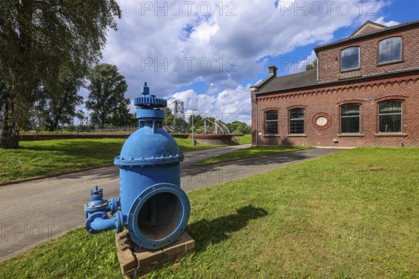 Wetter an der Ruhr, Ennepe-Ruhr-Kreis, North Rhine-Westphalia, Germany - Volmarstein community waterworks, the waterworks from 1883, located directly on the Ruhr, is still in operation today