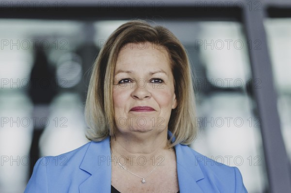 Nancy Faeser (SPD), Federal Minister of the Interior and Home Affairs, speaks to the media in front of the parliamentary group meeting in Berlin, 23 April 2024