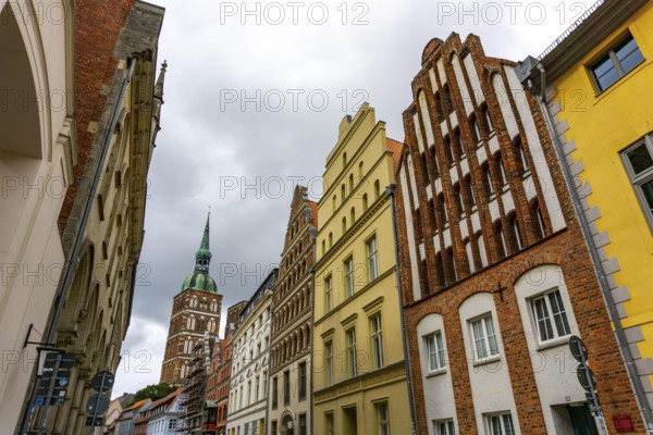 The historic old town of Stralsund, UNESCO World Heritage Site, towers of St Nicholas' Church, Mecklenburg-Western Pomerania, Germany, Europe