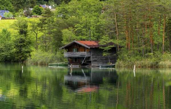 Landscape at Lake Thumsee, Bad Reichenhall, Bavaria, Germany, Europe