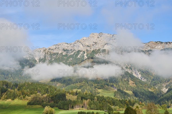 Mountains in autumn colours, Berchtesgaden Alps, Berchtesgaden National Park, Berchtesgadener Land, Upper Bavaria, Bavaria, Germany, Europe