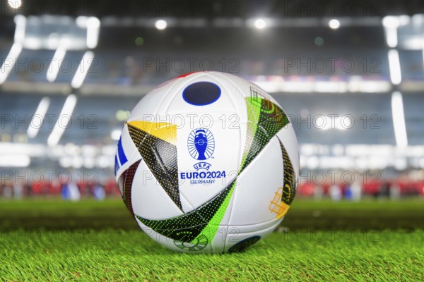 Close-up of the official match ball of UEFA EURO 2024: The 2024 European Football Championship will take place in Germany from 14 June 2024 to 14 July 2024