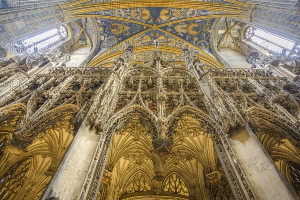 Detail of the rood screen in St Cecilia's Cathedral, Albi, Département Tarn, France, Europe