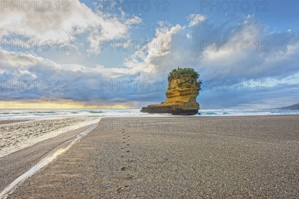 Rock formation shaped like a boot, Punakaiki, Paparoa National Park, South Island, New Zealand, Oceania