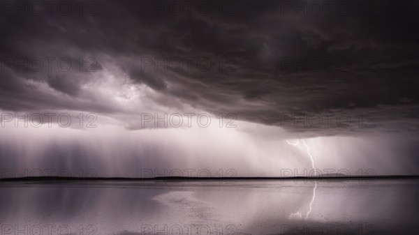 Thunderstorm, Salar de Uyuni, Uyuni, Bolivia, South America