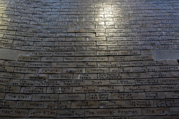 The Cavern Wall of Fame, Cavern Club, Mathew Street, city centre of Liverpool, Merseyside, England, UK